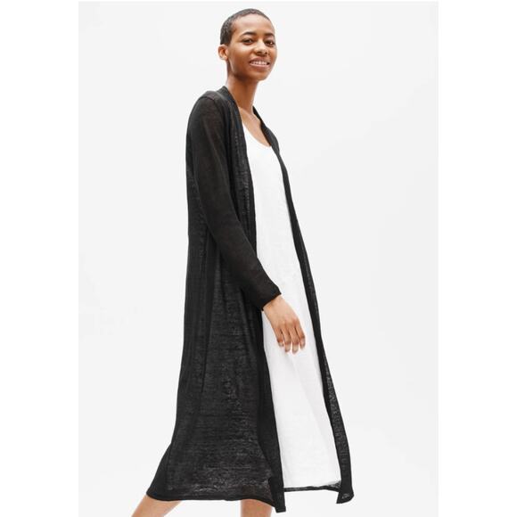 Women's Eileen Fisher Organic Linen Crepe Duster Cardigan Straight Fit size XS - Picture 7 of 7